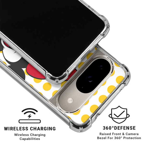Disney Minnie Mouse Profile Yellow Dots Google Pixel 10 Clear Case